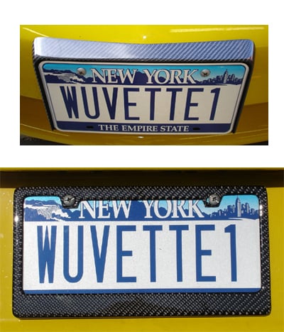 Real Carbon Fiber,  C6 Corvette, Front License Plate Holder
